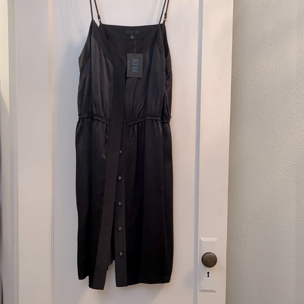 ATM 100% silk black dress (size s)